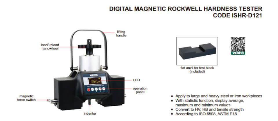 Máy đo độ cứng Rockwell điện tử loại lực từ Insize ISHR-D121