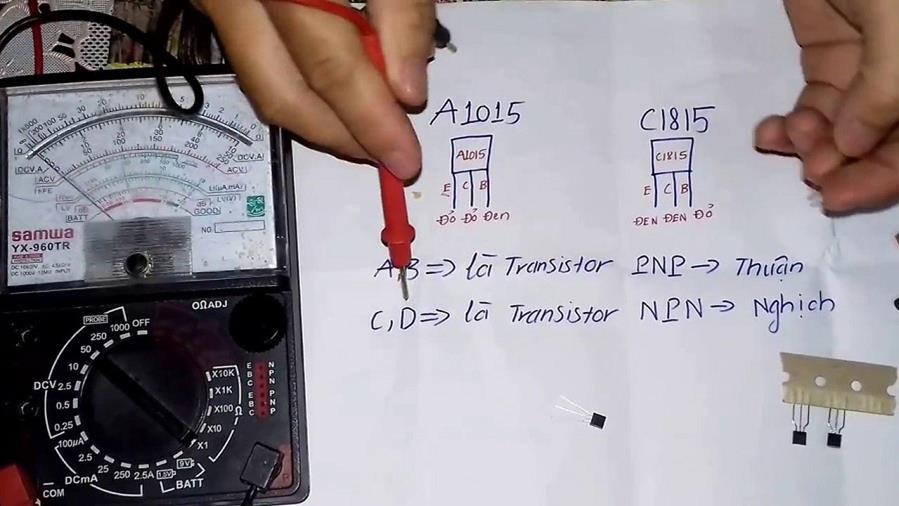 Sử dụng đồng hồ vạn năng xác định tình trạng Transistor