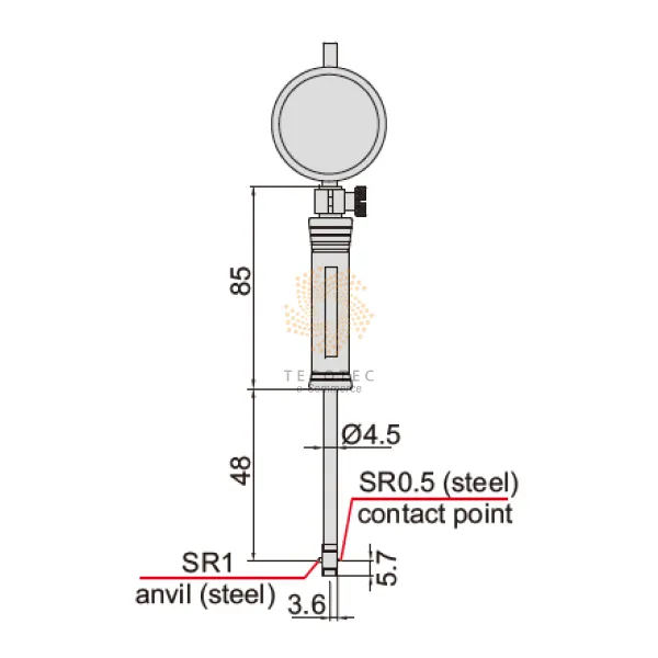 Dụng cụ đo lỗ điện tử cho lỗ nhỏ Insize 2153-10