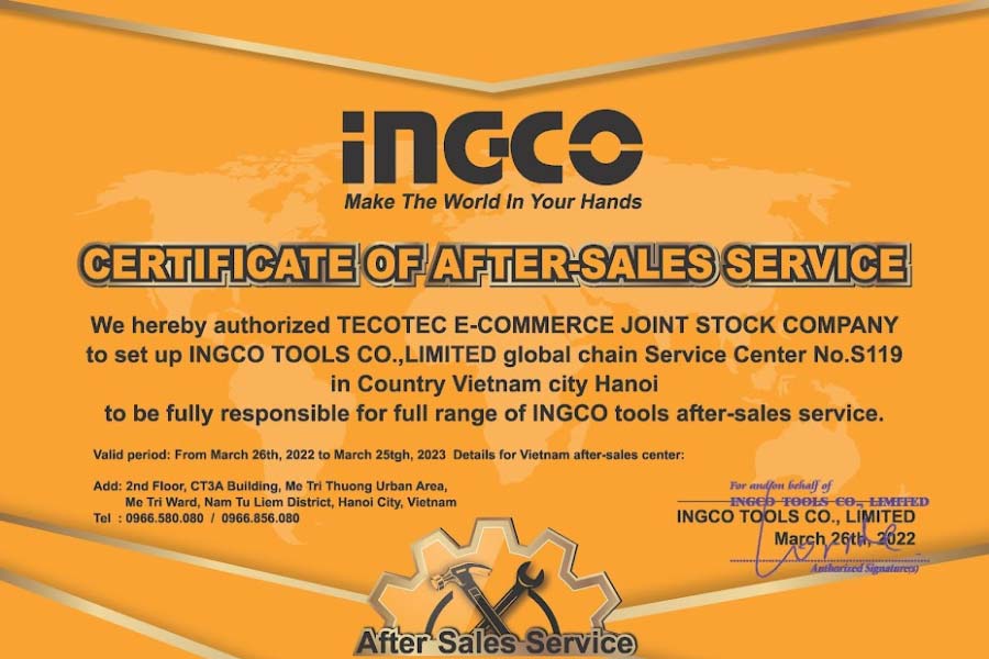 Tecostore - nhà cung cấp dịch vụ được ủy quyền chính thức từ Ingco