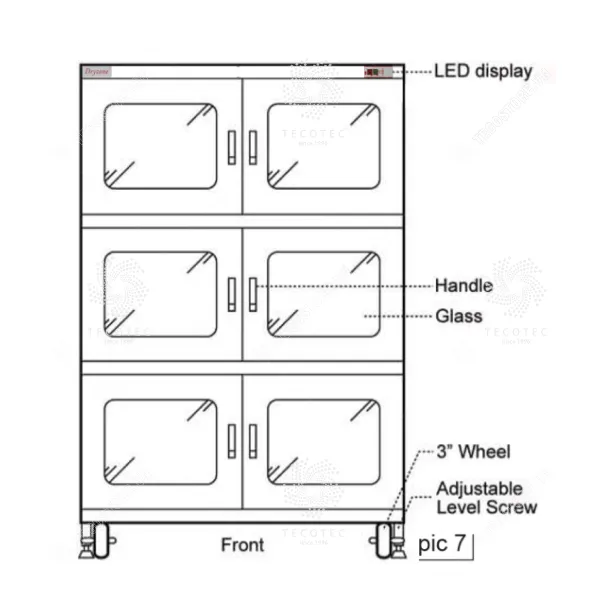 Tủ chống ẩm công nghiệp độ ẩm thấp <5%RH Dryzone C2E-1200-6