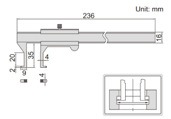 Thước kẹp cơ khí đo rãnh trong Insize 1262-150A