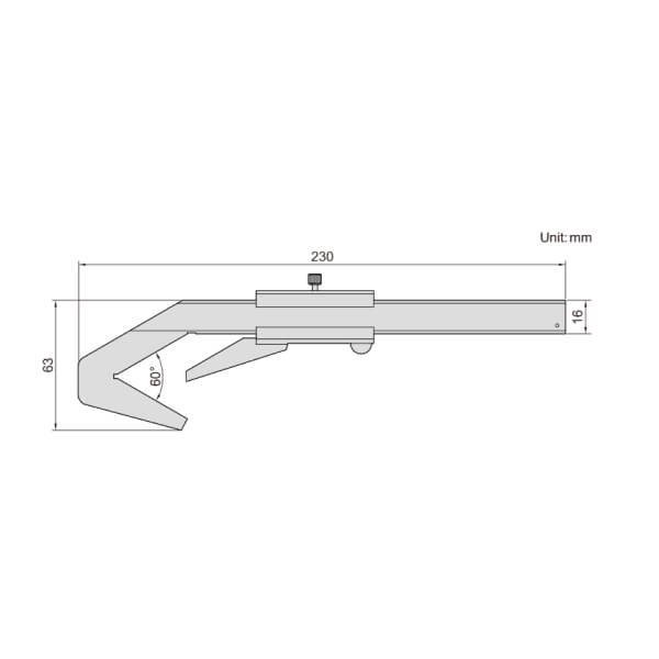 Thước kẹp cơ khí dạng chữ V Insize 1273-403