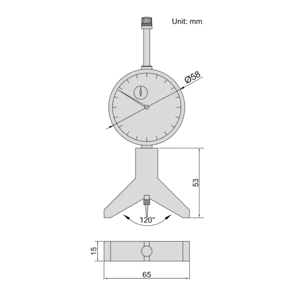 Đồng hồ đo độ sâu với đế dạng lưỡi dao 120° Insize 2189-30