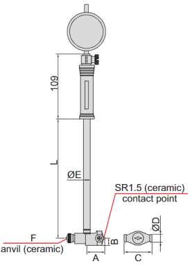 Dụng cụ đo lỗ cơ khí chính xác cao Insize 2825-60