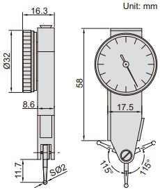 Đồng hồ so chân gập loại đo được hai bên  Insize 2898