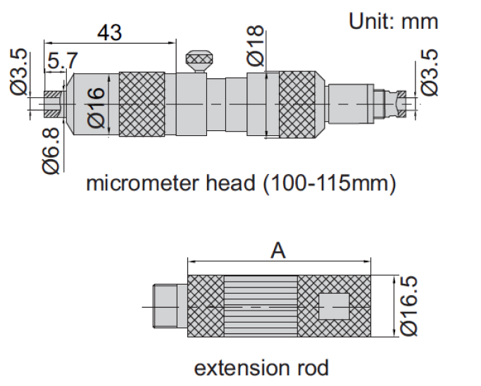 Panme đo trong điện tử dạng ống Insize 3635
