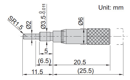 Đầu đo thước panme loại nhỏ Insize 6372-5WS