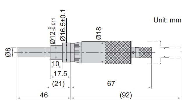 Đầu đo thước panme trục chính không quay Insize 6377-25W