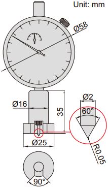 Đồng hồ đo độ dày biên dạng bề mặt Insize 2344
