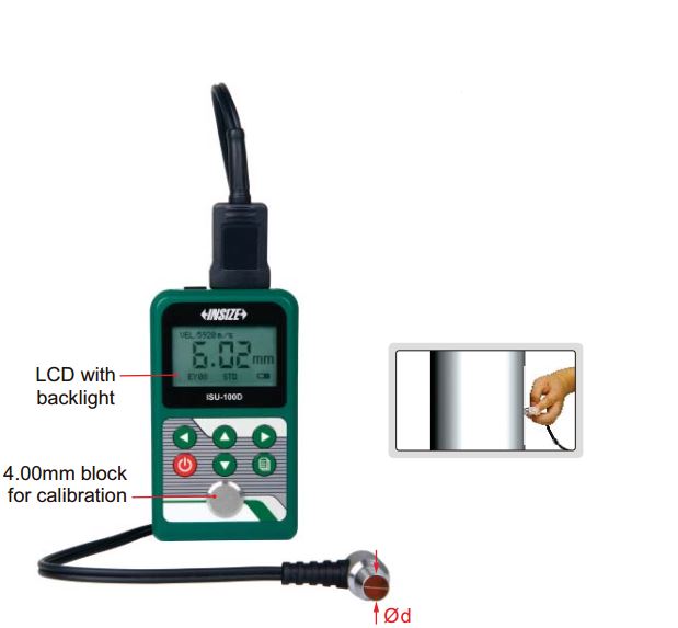 Máy đo độ dày siêu âm Insize (loại cơ bản) ISU-100D
