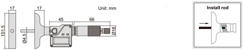 Panme đo sâu điện tử Insize 3540