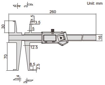 Thước kẹp điện tử đo rãnh Insize (Không chống nước) 1176
