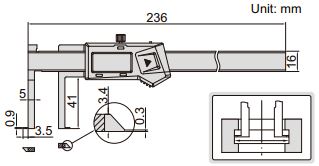 Thước kẹp điện tử đo rãnh Insize (Không chống nước) 1520